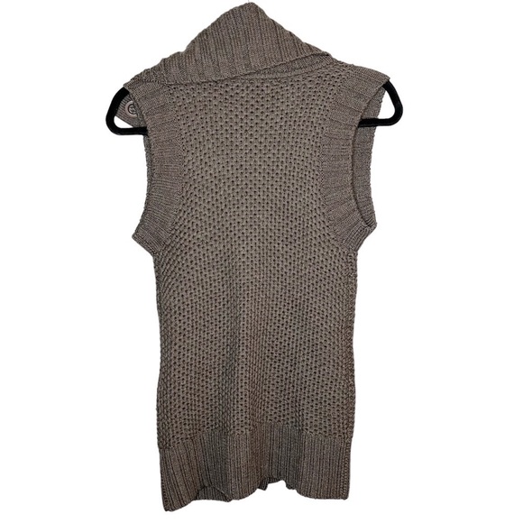 Magaschoni Merino Wool Mock Neck Sleeveless Sweater in Brown - Picture 2 of 6